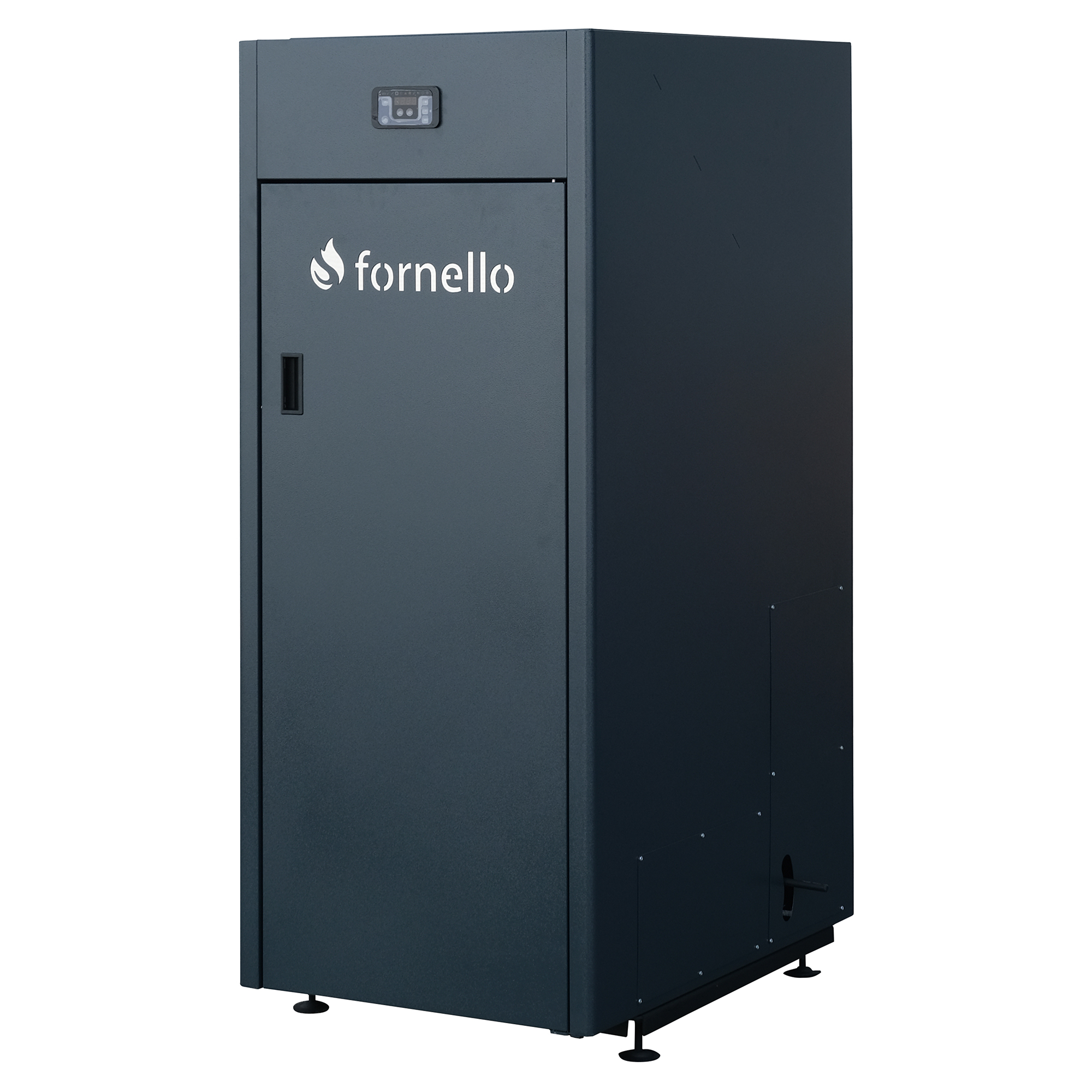 CENTRALA PE PELETI FORNELLO KING PLUS 35 KW, echipata cu: pompa de circulatie, vas de expansiune, supapa de siguranta, automatizare, rezervor pentru peleti 145 kg, creuzet din fonta, tiraj fortat