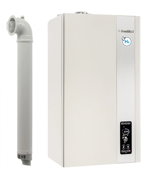 Centrala termica pe gaz/GPL in condensare Fondital Itaca KRB 32 kW, Doar incalzire, Display touchscreen, Clasa A, Vana de deviere cu 3 cai incorporata, Kit de evacuare inclus