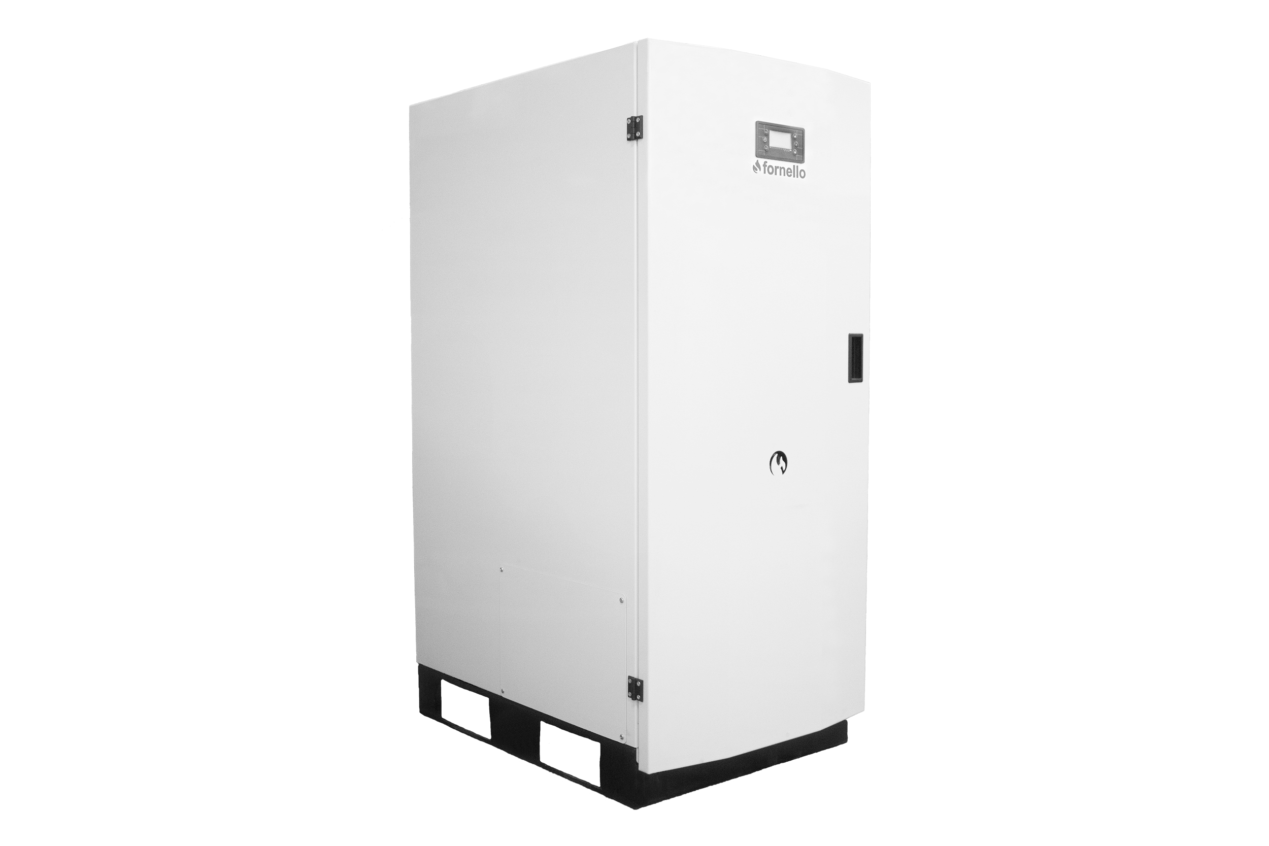Centrala termica pe peleti Fornello GT 34 Standard, echipata cu pompa circulatie, vas expansiune, manometru, supapa de siguranta, curatare mecanica arzator de peleti si schimbator de caldura, buncar peleti integrat 50 kg, A+