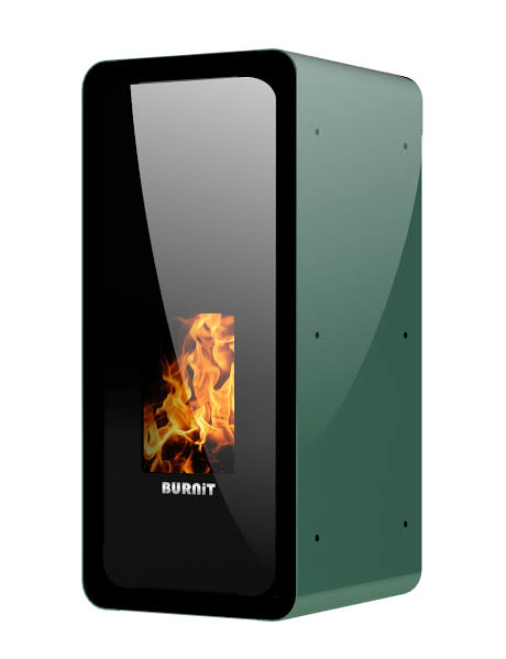 Termosemineu pe peleti Burnit Calor Green 13 kW echipata cu pompa de circulatie vas de expansiune automatizare suprafata pana la 100 metri p