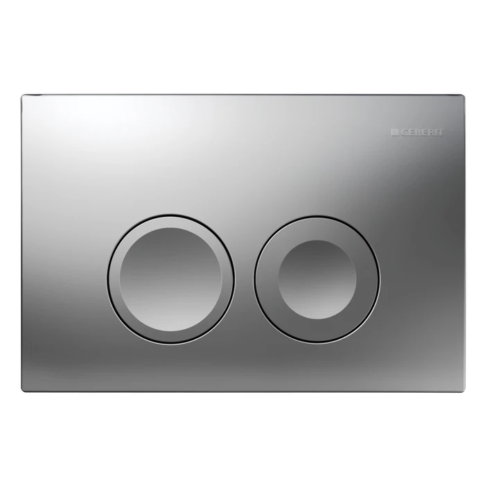Clapeta actionare rezervor WC incastrat, Geberit Delta 25 115.125.46.5, cromat mat, 24.6 x 16.4 x 3.1 cm