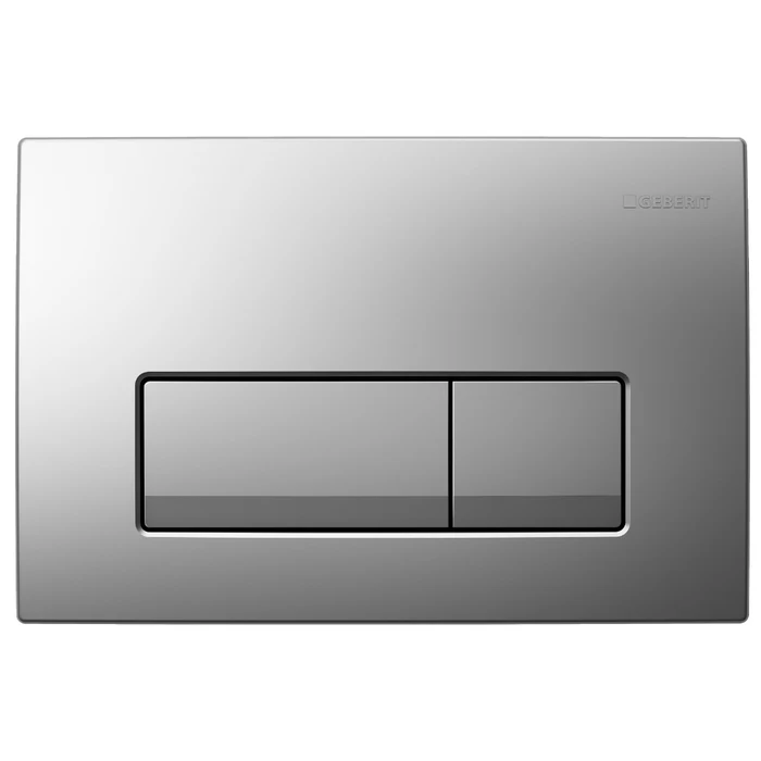 Clapeta actionare rezervor WC incastrat, Geberit Delta50 115.119.46.1, cromat, 24.6 x 16.4 x 2.3 cm