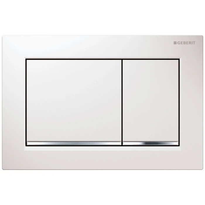 Clapeta actionare rezervor WC incastrat, Geberit Omega 30 115.080.KJ.1, alb, 21.2 x 14.2 x 1 cm