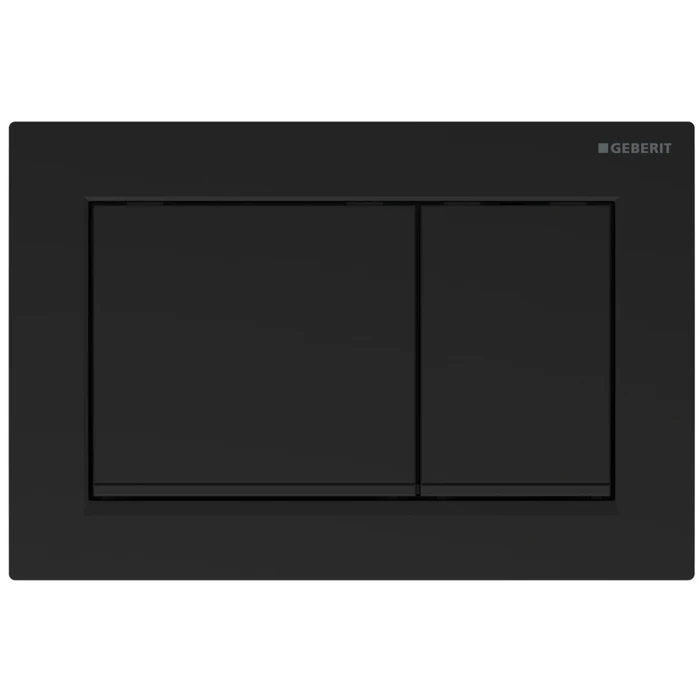 Clapeta actionare rezervor WC incastrat, Geberit Omega 30 115.080.16.1, negru mat, 21.2 x 14.2 x 1 cm
