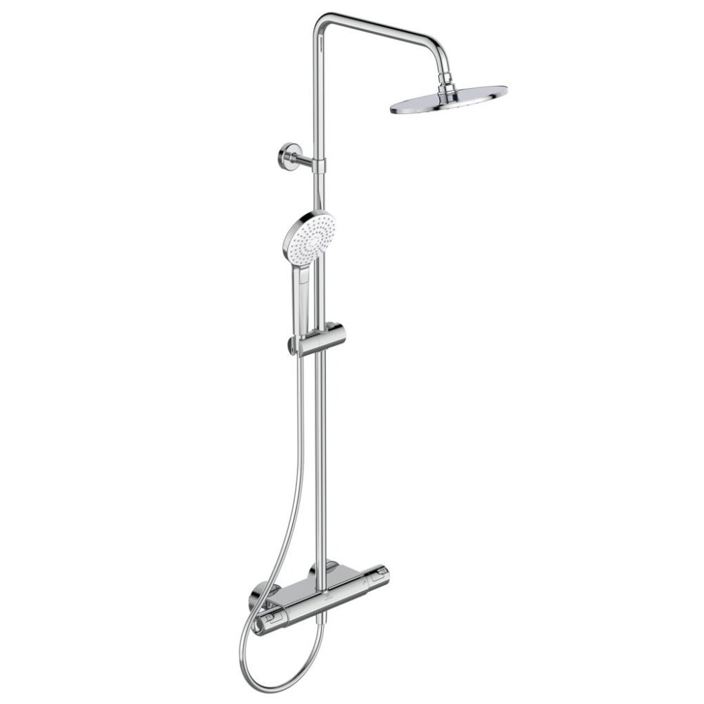 Coloana dus cu baterie si termostat Ideal Standard CeraTherm T50, si polita