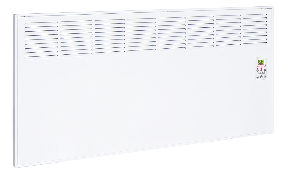 Convector de perete sau pardoseala ivigo digital epk 2000 w white, control electronic, termostat de siguranta, termostat reglabil, ip 24, pentru 24 mp, erp 2018