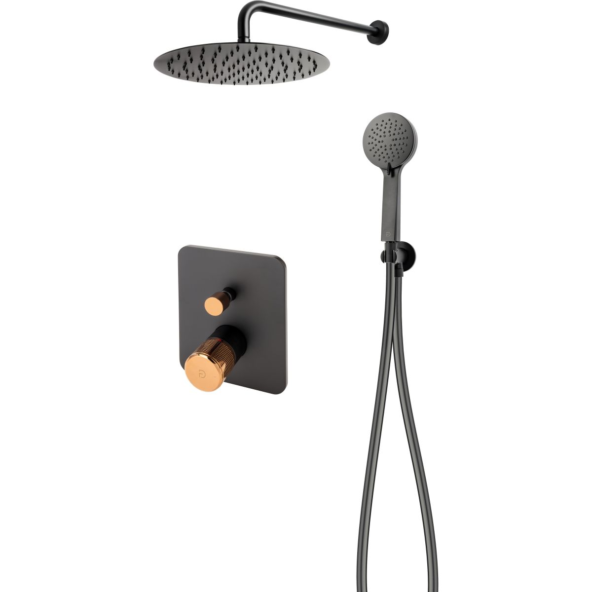 FDesign Ardesia set de duș ascuns negru-auriu FD1-ARD-7PSET1-25