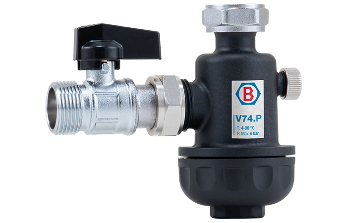 Filtru antimagnetita Barberi V74.P, corp compact cu robinet inchidere