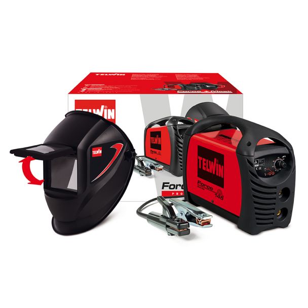 Invertor sudura MMA Telwin FORCE145ACXM, 130 A, electrozi 1.6-3.2 mm, masca TIGER, cu accesorii