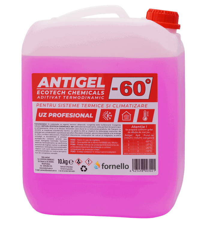 Lichid Antigel Concentrat -60° Fornello, pentru sisteme termice si climatizare