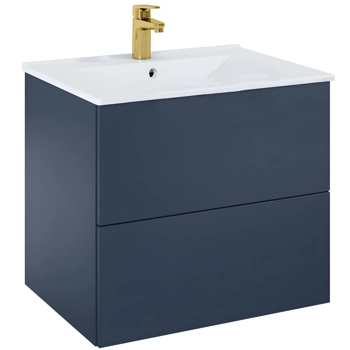 Masca baie + lavoar Roca Fancy A852009538, cu sertare, albastru marin mat, suspendat, 61.5 x 46.5 x 55.1 cm