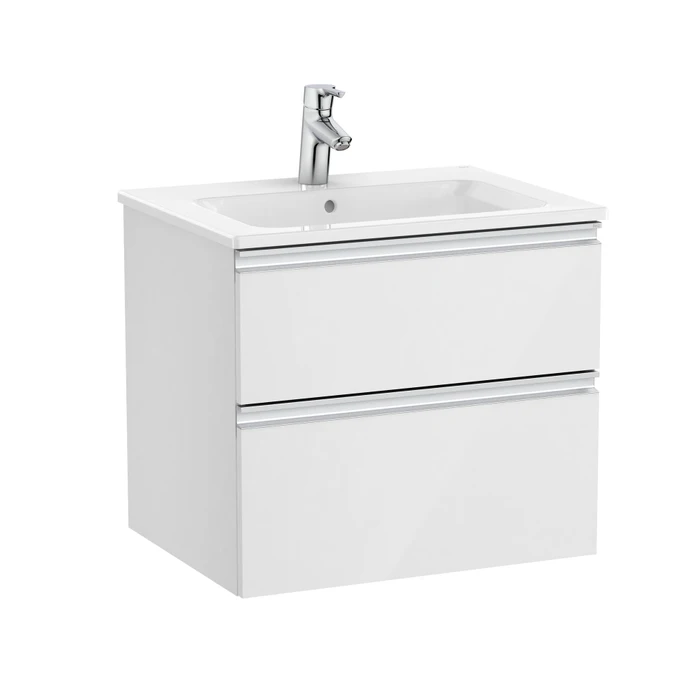 Masca baie + lavoar Roca Gap New 60 A851476806, cu sertare, alb, suspendat, 60.5 x 46.0 x 53.7 cm