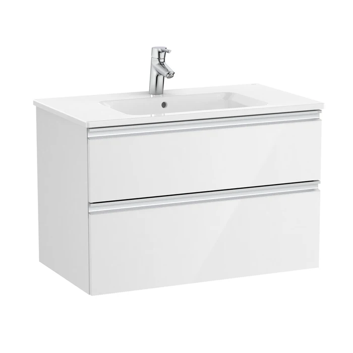 Masca baie + lavoar Roca Gap New 80 A851478806, cu sertare, alb, suspendat, 80.5 x 46.0 x 53.7 cm