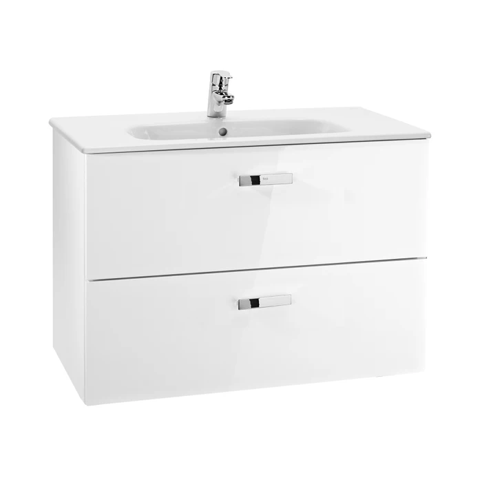 Masca baie + lavoar Roca Victoria 80, cu sertare, alb, 80 x 45 x 56.5 cm