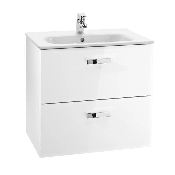Masca baie + lavoar Roca Victoria A855854806, cu sertare, alb, montaj suspendat, 60.5 x 56.5 x 46 cm