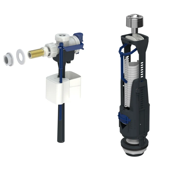 Mecanism rezervor wc, Geberit CR136.936.21.3SLV, actionare mecanica, alimentare laterala, cu flotor, fara senzor