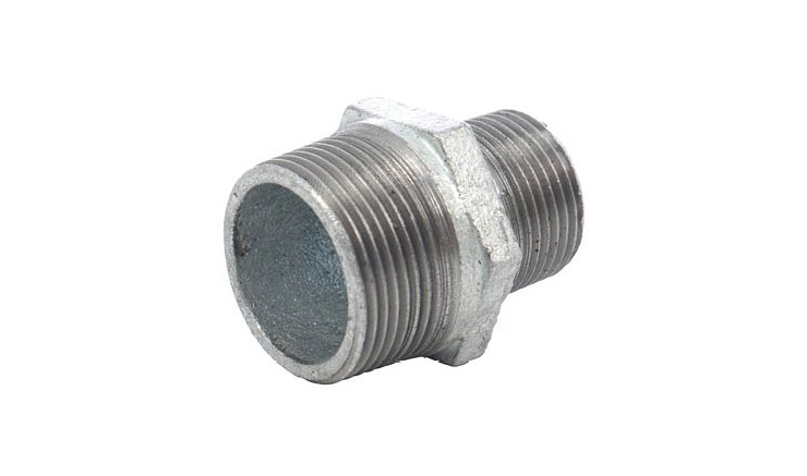 Niplu redus fonta zincata, filet exterior, 1-1/4 x 1