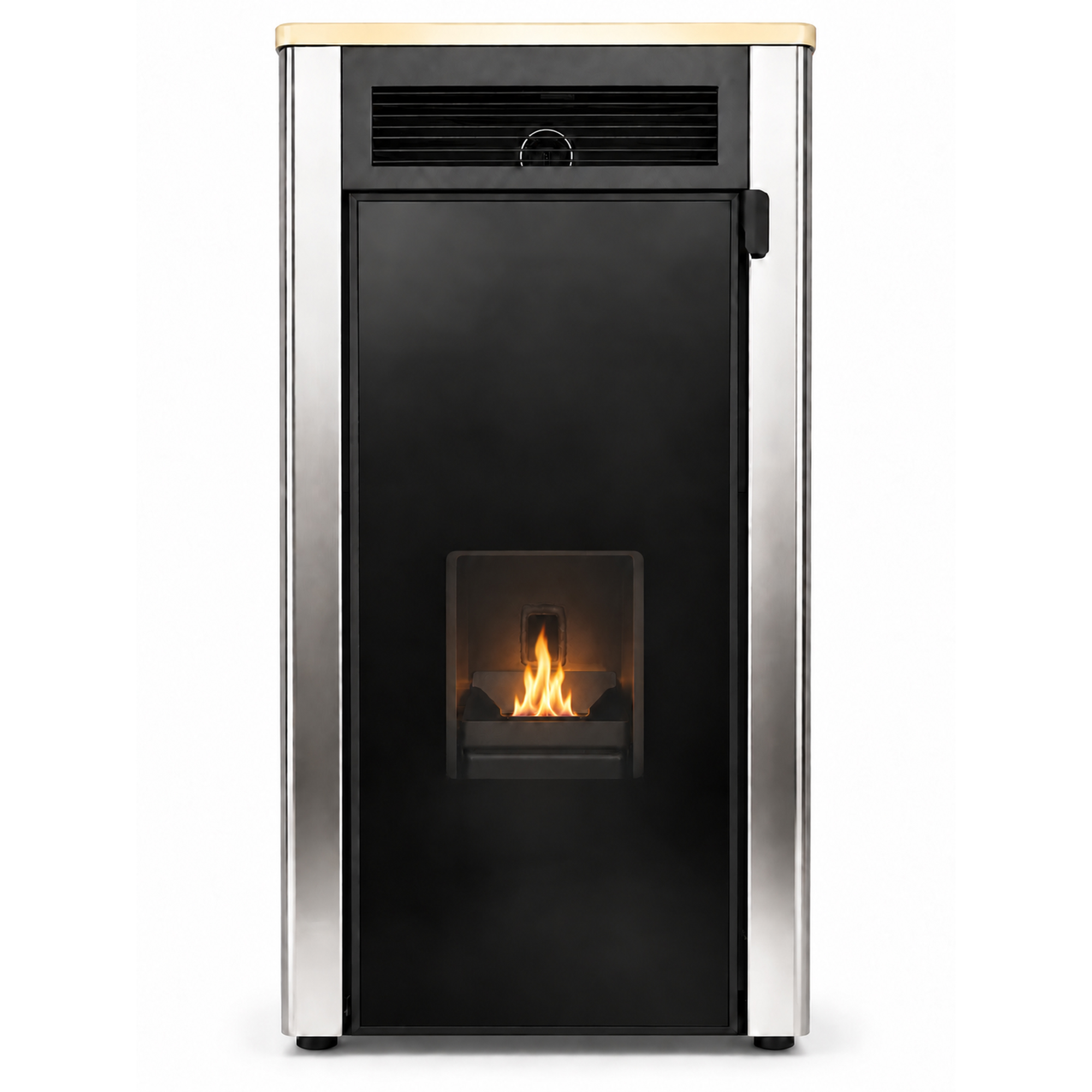 Pachet 3 camere termoșemineu Fornello Primo Truva 25 kW Ivory pompa de circulatie vas de expansiune supape de siguranta curatare mecanica creuzet Boiler kit evacuare Termostat Aspirator Fitinguri si teava PPR