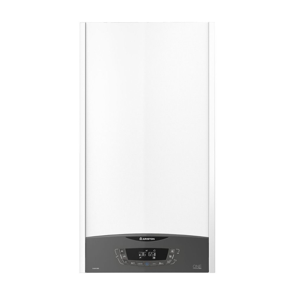 Pachet apartament cu 3 camere centrala termica murala in condensare Ariston CLAS ONE+ WI-FI 24 Gaz Termostat Salus IT 500 24 kW kit de evacuare inclus calorifere otel teava PPR si fitinguri kit armaturi