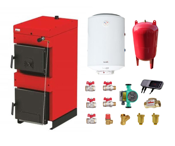Pachet centrala burnit nwb 30, pompa circulatie evp 25-60 , vas expansiune 35 l, boiler termoelectric fornello 60 l si fitinguri montaj