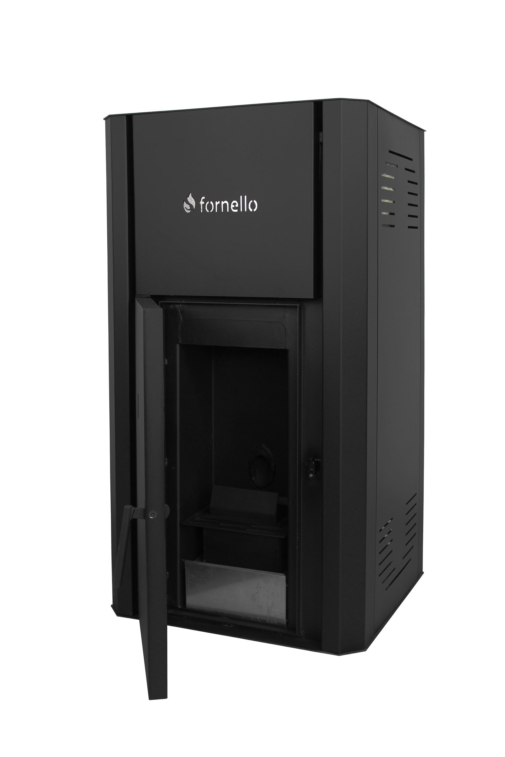Pachet Centrala peleti Fornello Primo Pellet Black 30 kw complet echipata pentru incalzire pompa vas expansiune automatizare kit evacuare 3.5 ml Boiler Termoelectric Fornello 100 l Termostat Salus 091FLRFV2 Aspirator si kit montaj