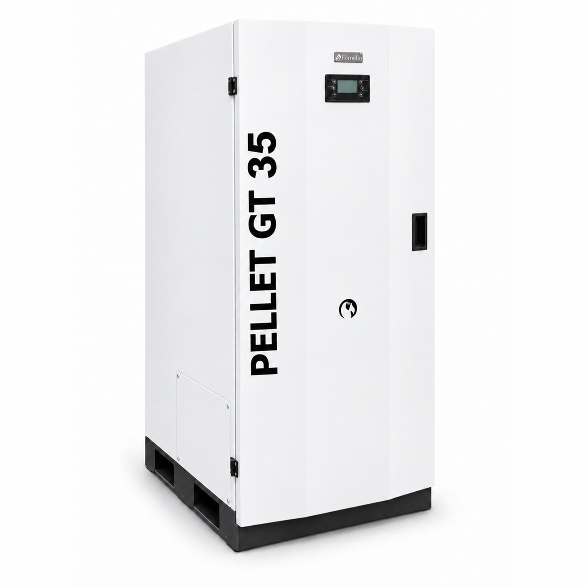 Pachet Centrala termica pe peleti Fornello GT 35 Standard 35 KW pompa circulatie vas expansiune radiatoare boiler kit evacuare termostat aspiratior manometru fitingurimontaj curatare mecanica arzator si schimbator A+