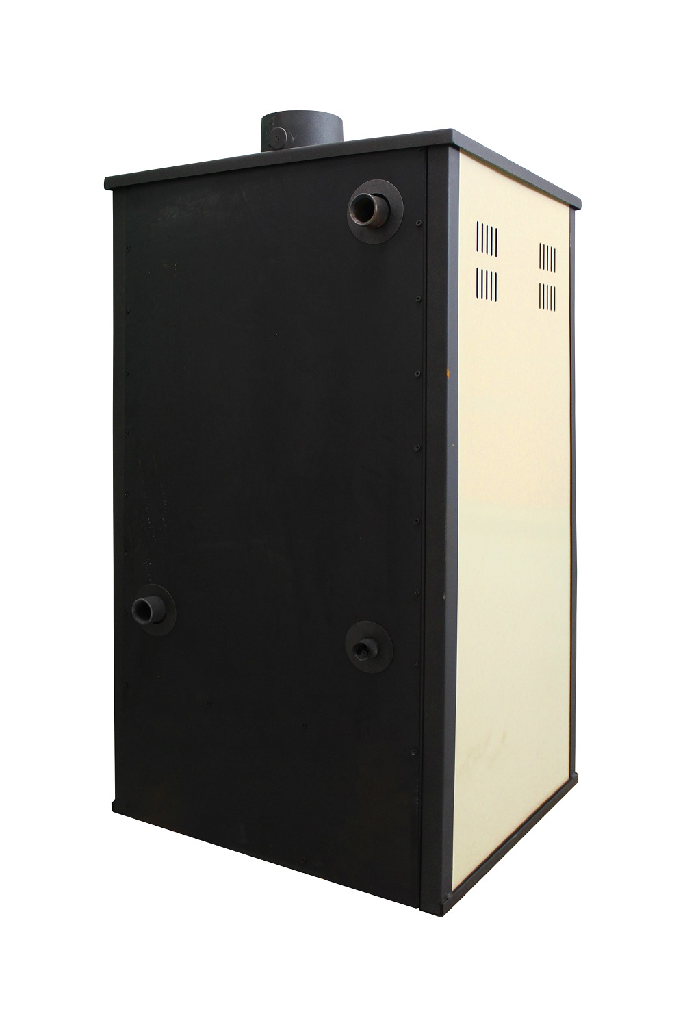 Pachet incalzire si apa calda pentru 3 camere Termosemineu pe lemne brichete si carbune Fornello MILANO E 24 KW cuptor Ivory 580x560x1060 mm boiler termoelectric 100l vas expansiune pompa circulatie calorifere kit evacuare si kit montaj