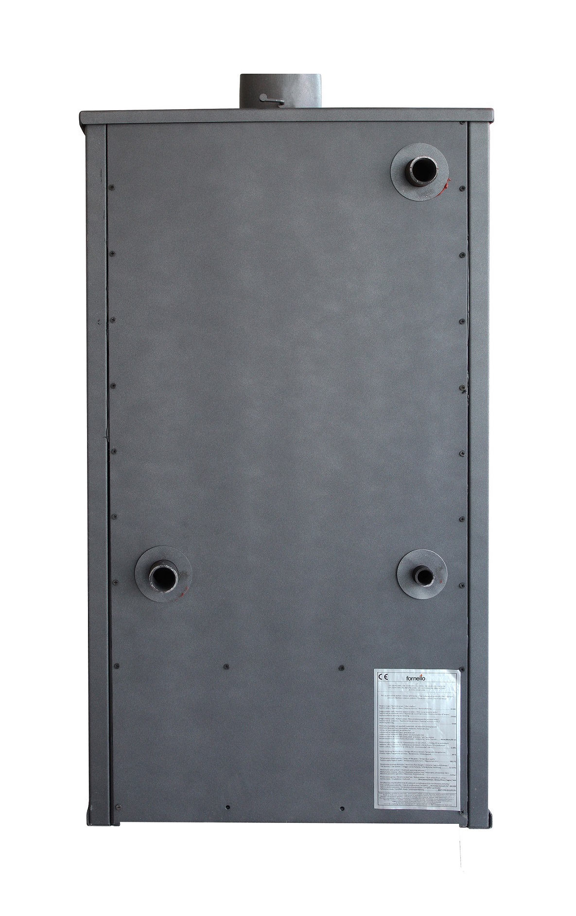 Pachet incalzire si apa calda pentru 3 camere Termosemineu pe lemne brichete si carbune Fornello MILANO E 24 KW cuptor Ivory 580x560x1060 mm boiler termoelectric 100l teava vas expansiune pompa circulatie calorifere kit evacuare si fitingu