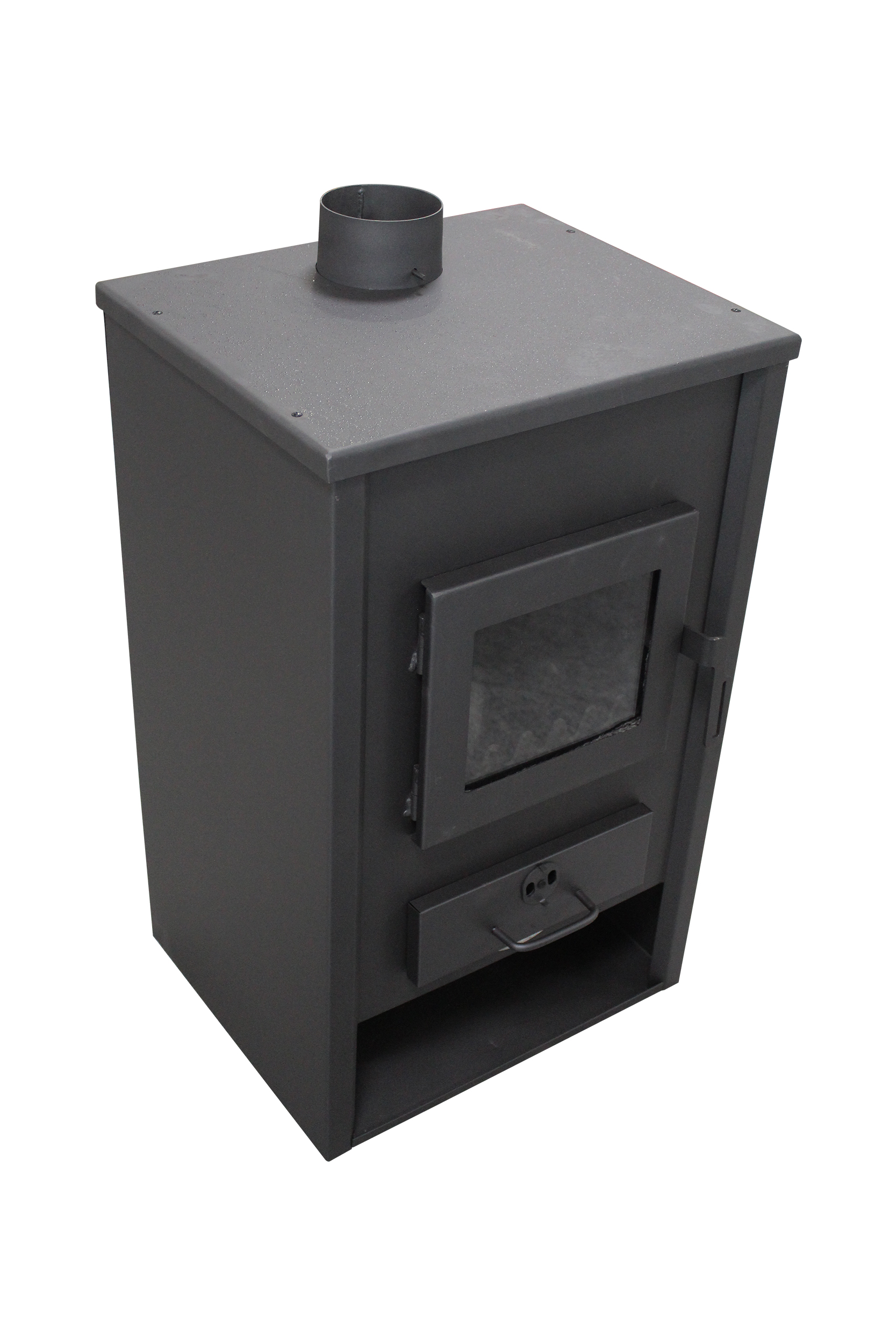 Pachet incalzire si apa calda pentru 3 camere Termosemineu pe lemne brichete si carbune Fornello PADOVA E 19.4 kW 510x500x910 mm boiler termoelectric 80l teava vas expansiune pompa circulare calorifere kit evacuare si fitinguri