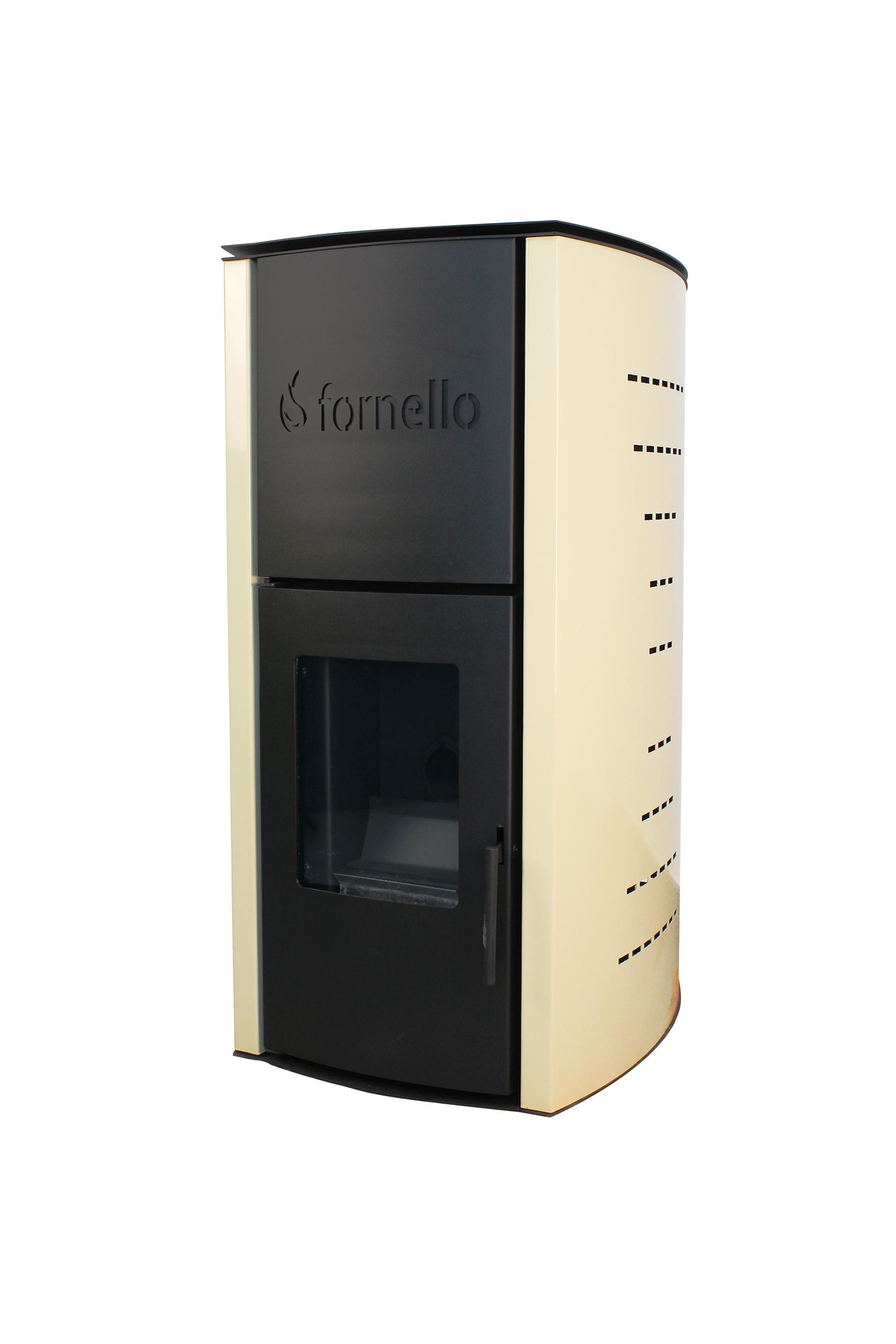 Mărește imaginea pentru Pachet Termosemineu pe peleti Fornello Royal Ivory 18 kW complet echipat cu pompa teava hidronix vas expansiune automatizare culoare crem Boiler kit evacuare 3.5 ml Termostat Salus 091FLRFV2 Aspirator Cenusa Calorifere si Fitinguri