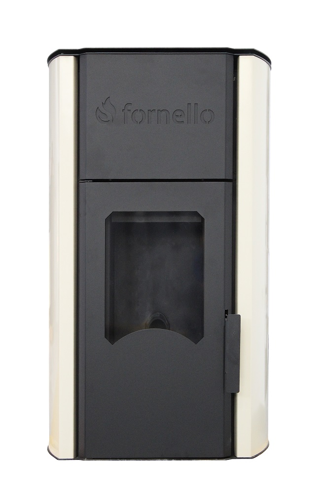 Pachet Termosemineu peleti Fornello Royal Ivory 25 kw complet echipat pentru incalzire pompa circulatie vas expansiune automatizare kit evacuare 3.5 ml Boiler Termoelectric Fornello 100 l Termostat Salus 091FLRFV2 Aspirator si kit montaj
