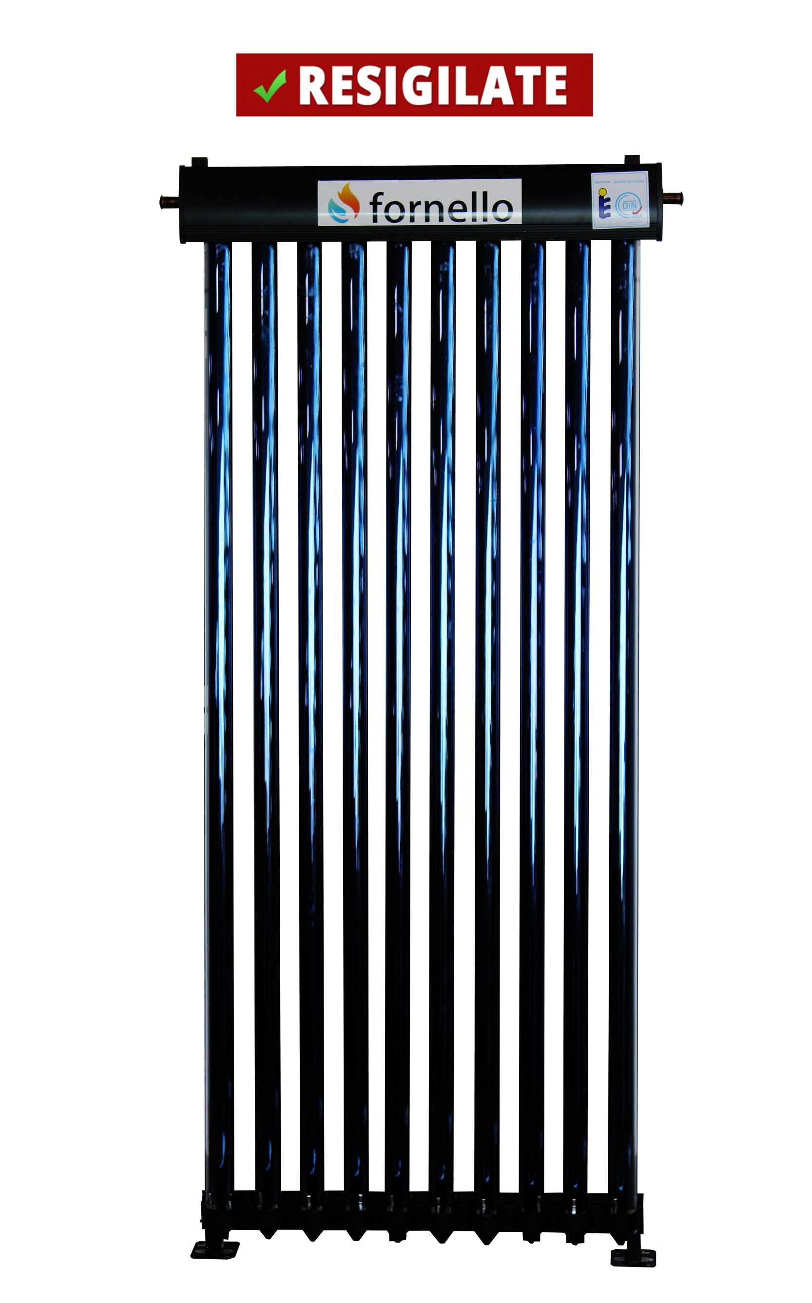 PRODUS RESIGILAT AMBALAJ DETERIORAT DAR IN PERFECTA STARE DE FUNCTIONARE 24504 !!! Panou colector solar presurizat cu tuburi vidate Heat Pipe Fornello 10 tuburi destinat producerii de apa calda menajera