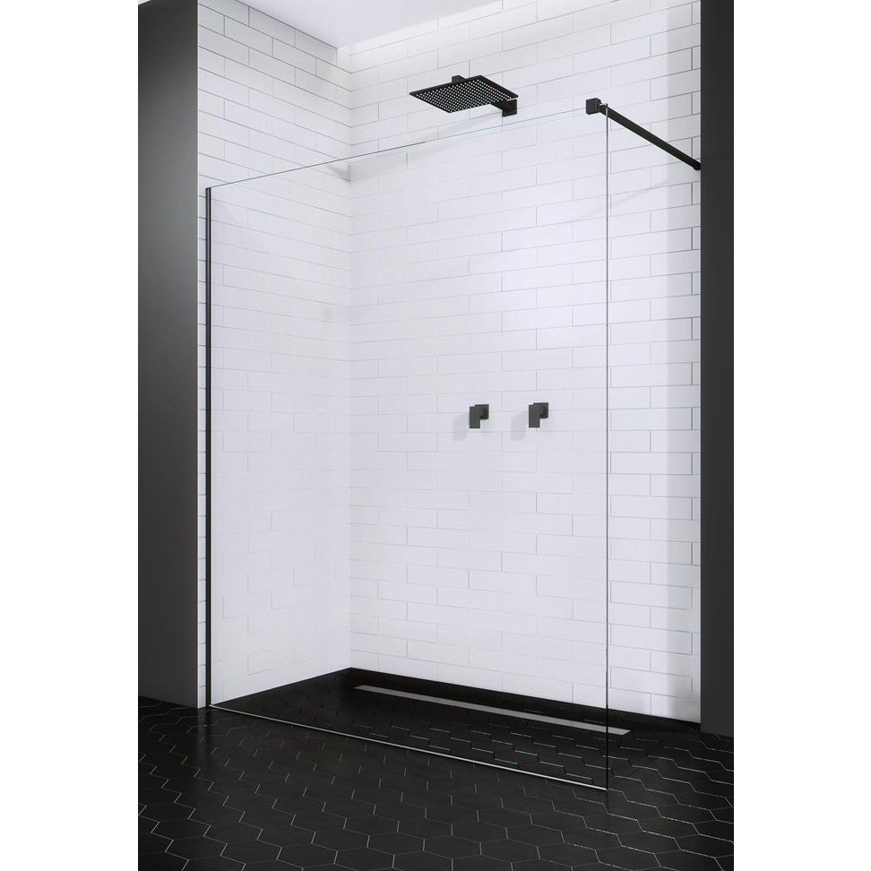Perete sticla dus Walk In Radaway Modo New Black II 110xH200 cm, profil negru mat