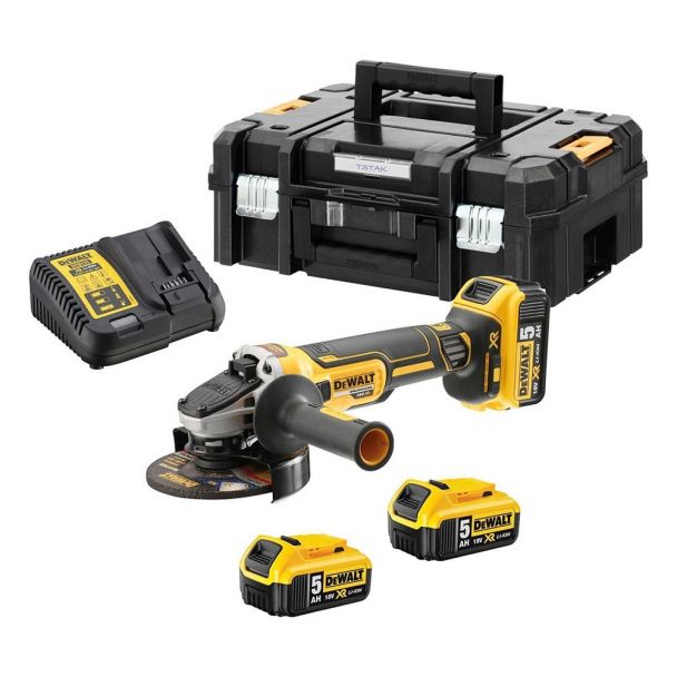 DeWalt Polizor unghiular dewalt dcg405p3, 125 mm, 3 acumulatori li-ion 18 v/5 ah, incarcator, valiza de transport