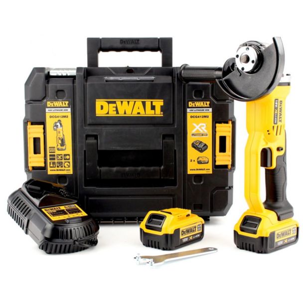 DeWalt Polizor unghiular dewalt dcg412m2, 125 mm, 2 acumulatori xr li-ion 18v/4.0ah, incarcator, valiza de transport