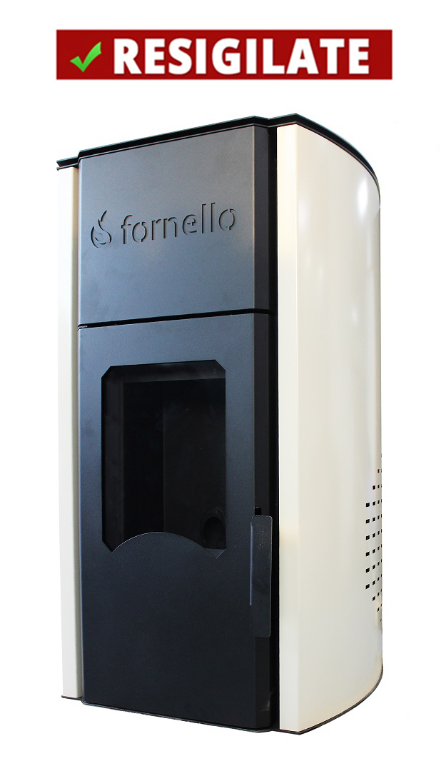 PRODUS NOU RESIGILAT USOR LOVIT DAR IN PERFECTA STARE DE FUNCTIONARE cod 20102 !!!  Termosemineu centrala peleti Fornello Royal 25 kw  complet echipat pentru incalzire pompa vas expansiune automatizare telecomanda buncar peleti tiraj fortat