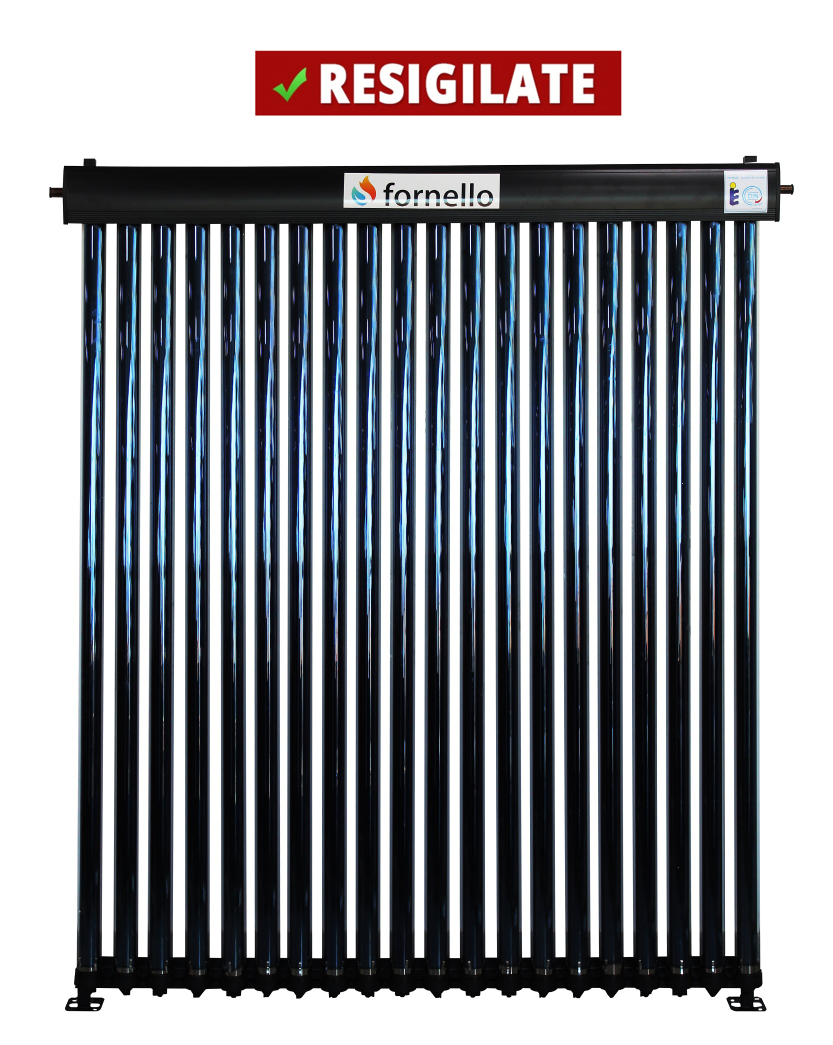 PRODUS RESIGILAT AMBALAJ DETERIORAT DAR IN PERFECTA STARE DE FUNCTIONARE 24561 !!! Panou colector solar presurizat cu tuburi vidate Heat Pipe Fornello 20 tuburi destinat producerii de apa calda menajera