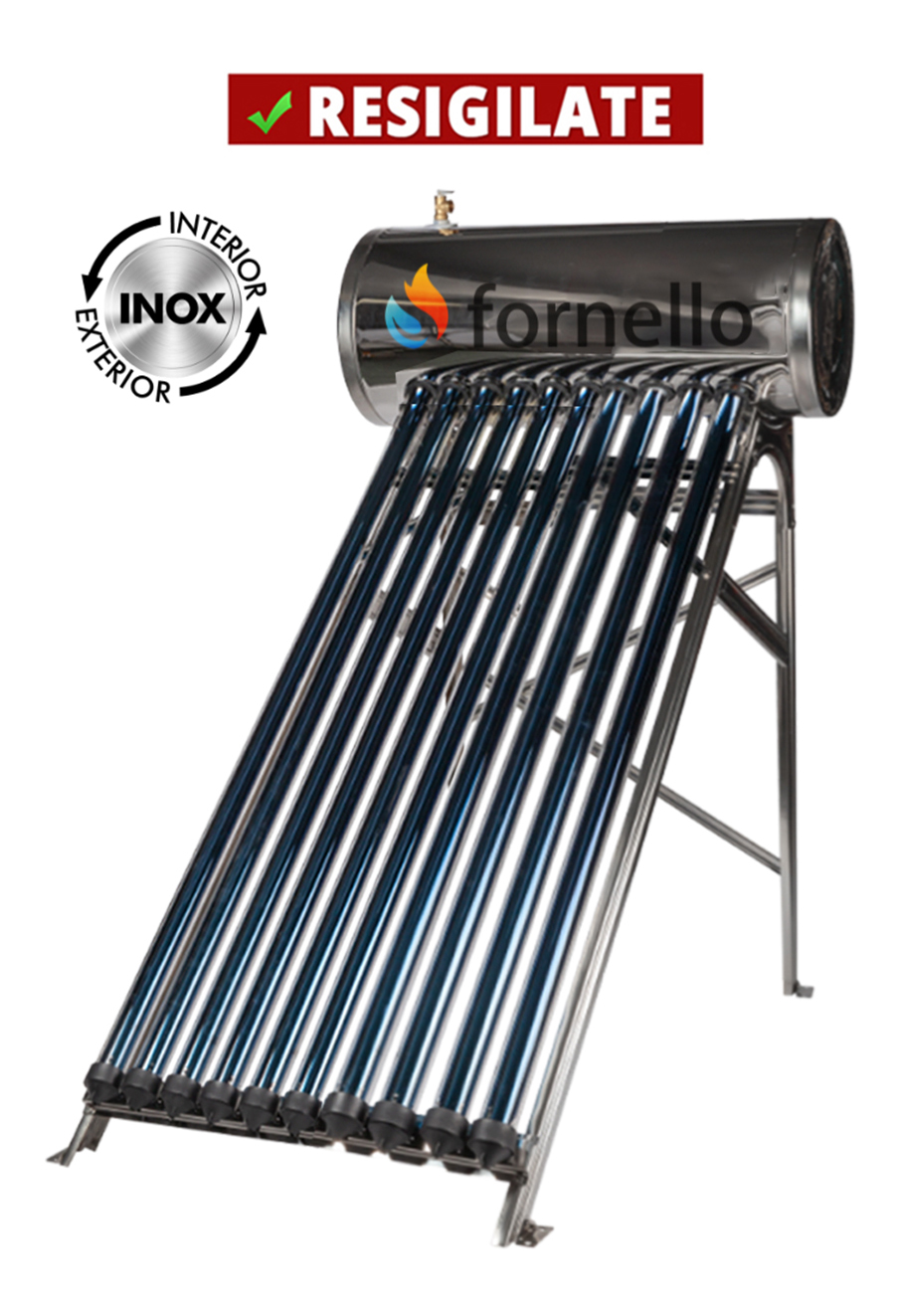 PRODUS RESIGILAT CU DEFECTE ESTETICE DAR IN PERFECTA STARE DE FUNCTIONARE cod 12535 !!! Panou solar presurizat compact FORNELLO SPP-470-H58/1800-10-c cu 10 tuburi vidate de tip heat pipe si boiler din inox de 92 litri