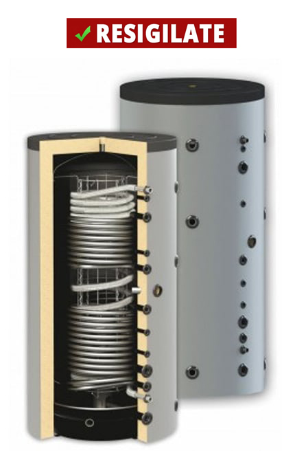 PRODUS RESIGILAT CU DEFECTE ESTETICE PERFECTA STARE DE FUNCTIONARE LIPSA IZOLATIE!!! Boiler igienic combinat SUNSYSTEM HYG BR2 800 cu doua serpentine 800 litri pentru producerea și depozitarea apei calde menajere igienice și încălzire