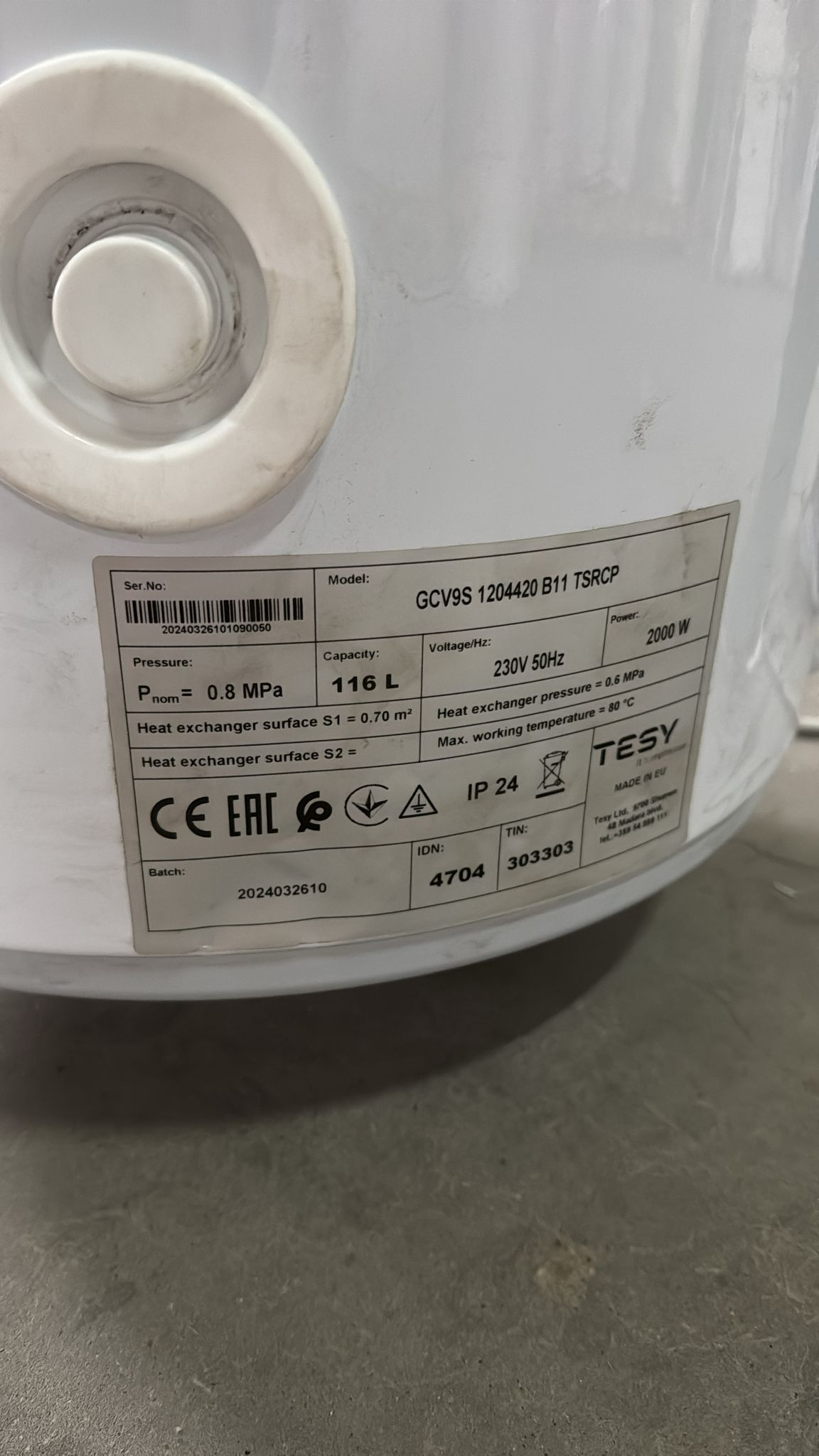 PRODUS RESIGILAT NOU MICI LOVITURI IN PERFECTA STARE DE FUNCTIONARE!!! (5559) Boiler termoelectric cu serpentina Tesy BiLight GCV9S 1204420 B11 TSRCP 2000 W 120 l 0.8 Mpa 18 mm 303303