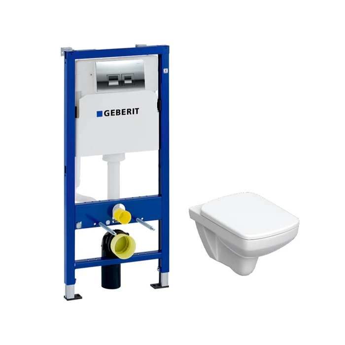 Rezervor WC incastrat + vas WC + capac, set Geberit Delta 35 / 50 118.330.21.1,3-6 L, clapeta actionare inclusa