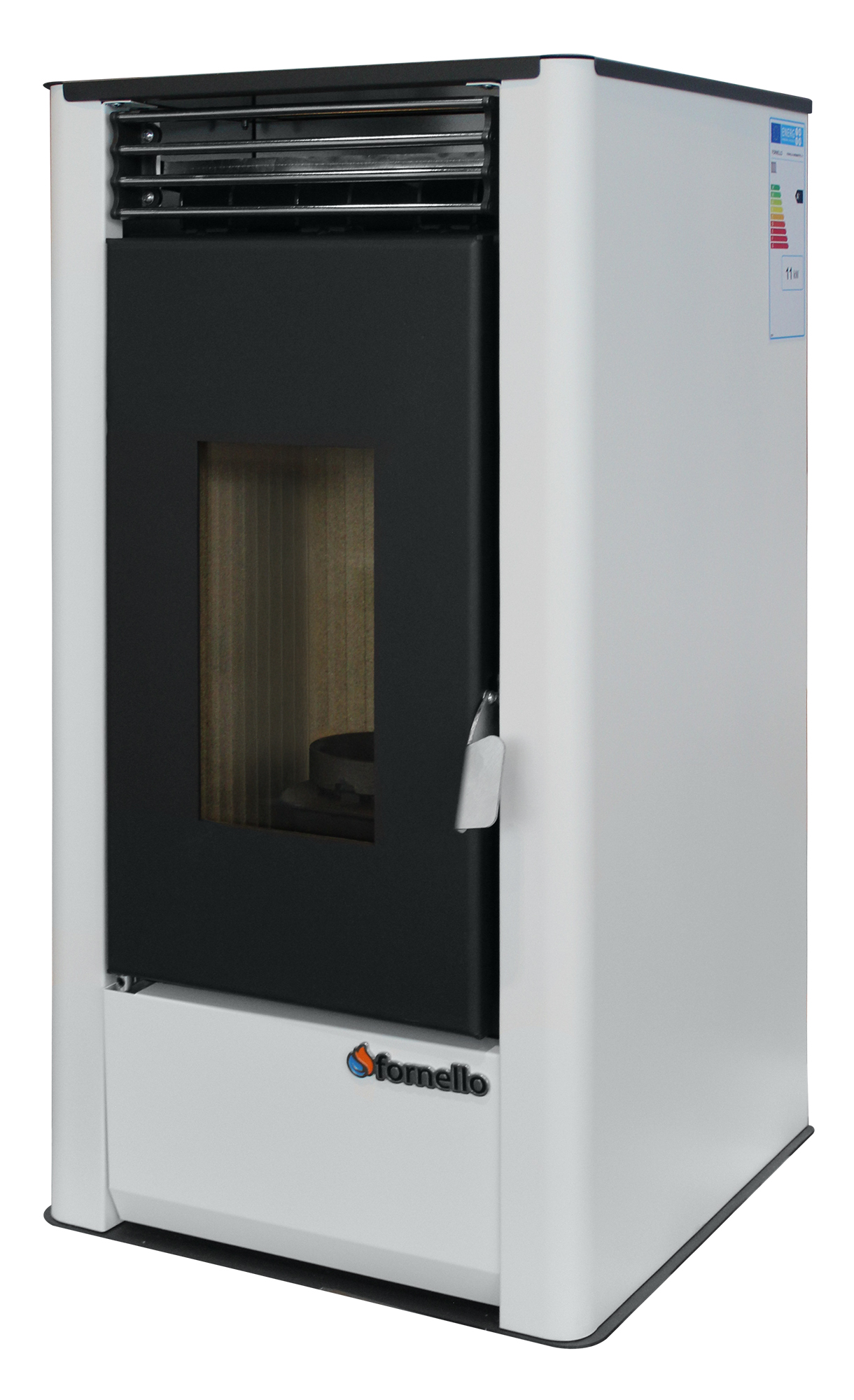Semineu (Soba) pe Peleti cu aer cald Fornello Air SmartPell 11 KW, culoare White Sobe pe peleti