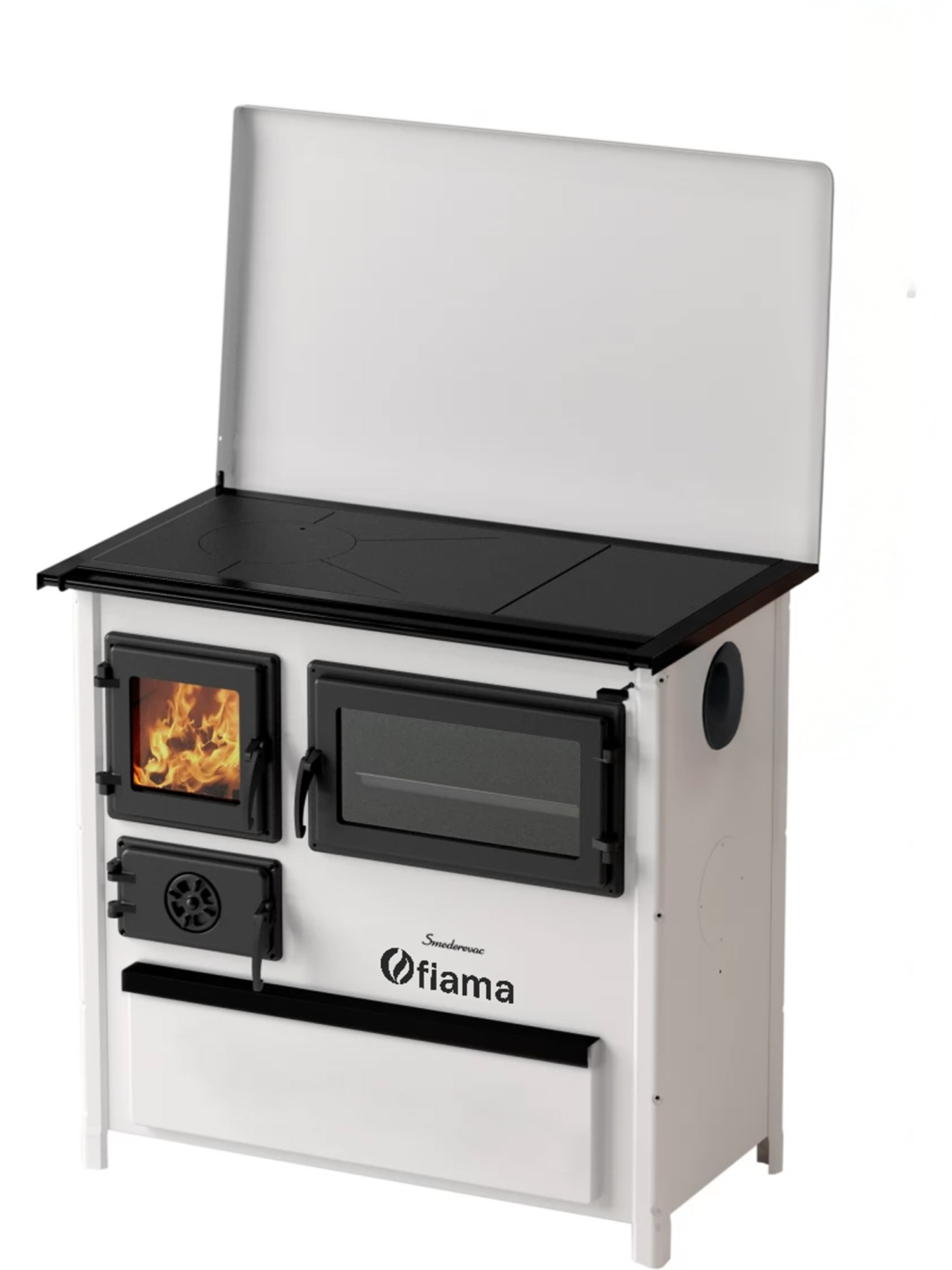 Soba de gatit si incalzit FIAMA TREND SD, 7 Kw, cu cuptor de gatit si plita, evacuare partea dreapta
