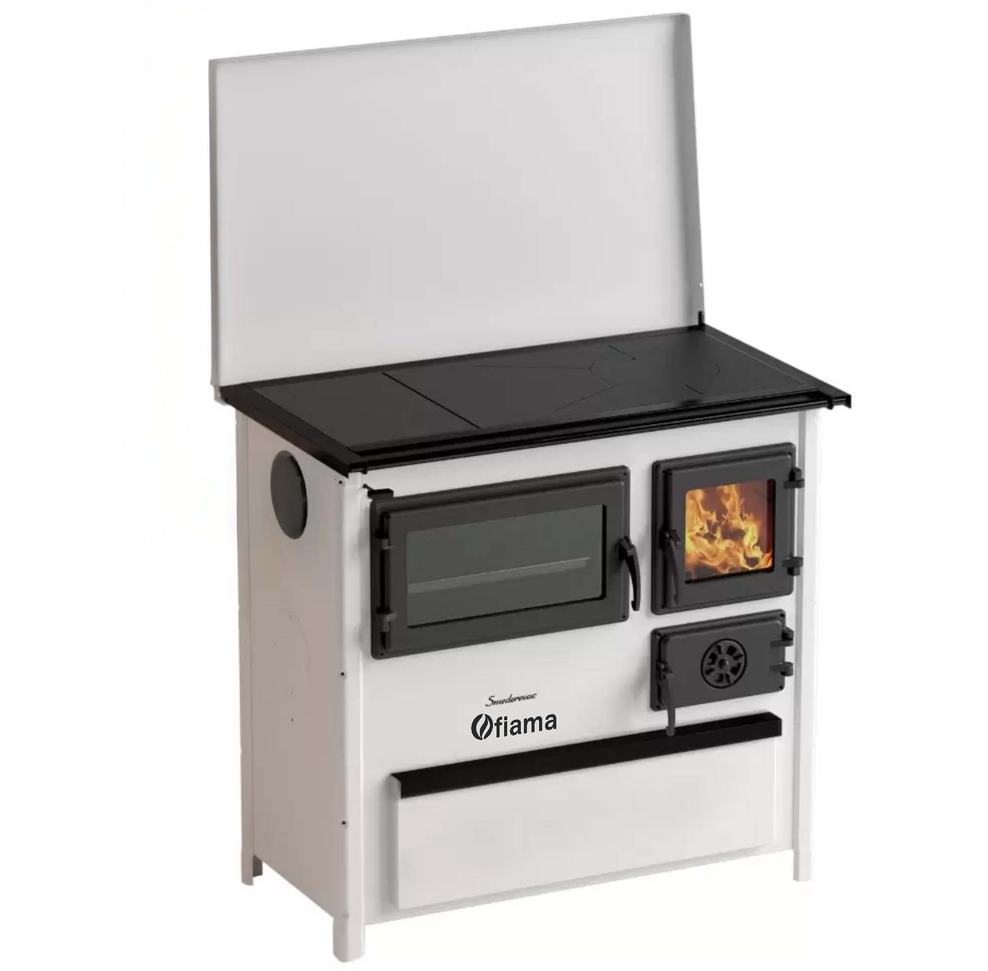 Soba de gatit si incalzit FIAMA TREND SD, 7 Kw, cu cuptor de gatit si plita, evacuare partea stanga