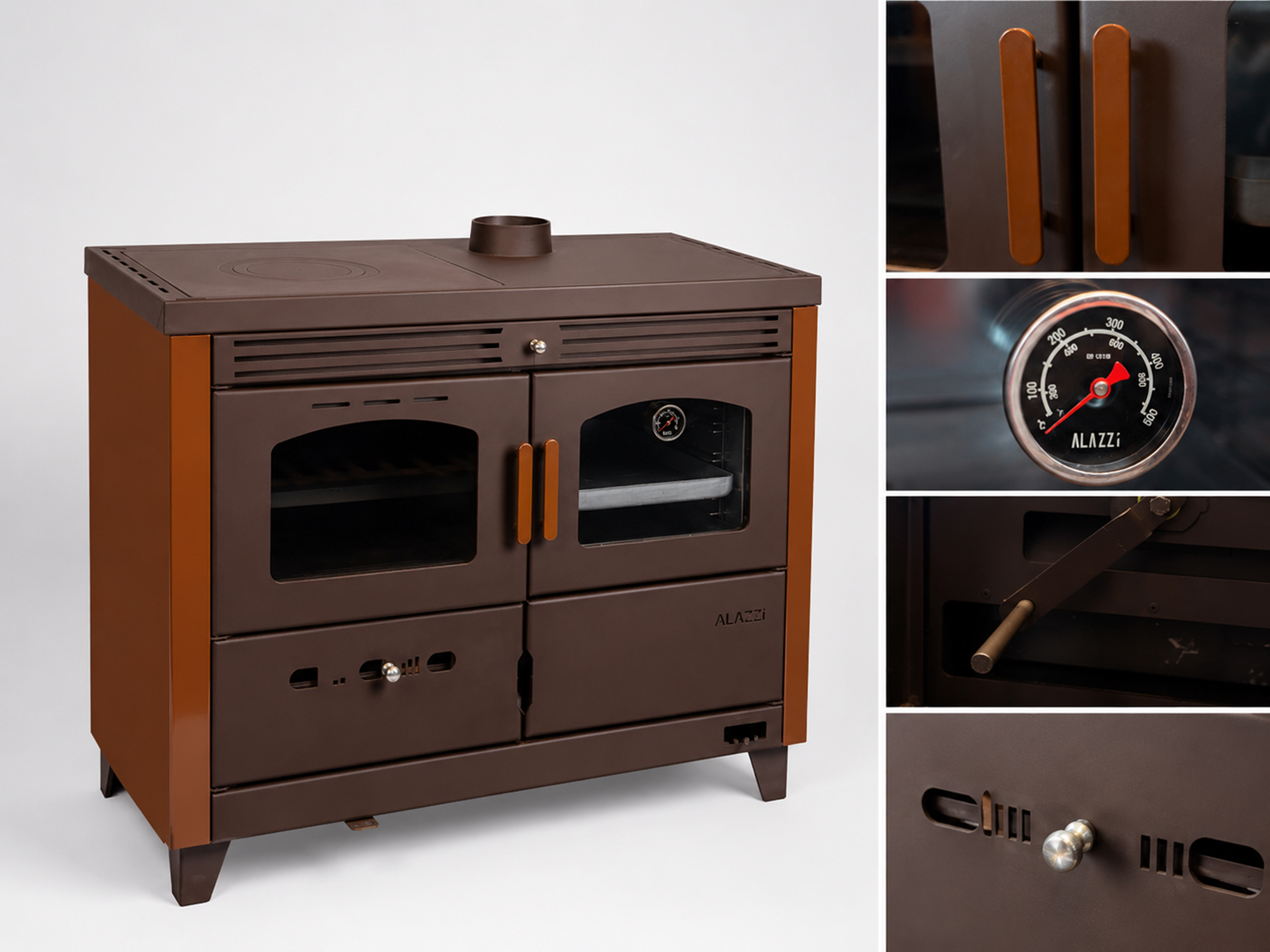 Termoșemineu Fornello Alazzi 25 kW cu Plită și Cuptor, Pompă