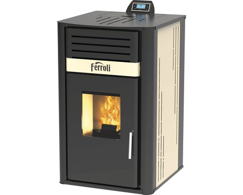 Termoșemineu pe peleți Ferroli Mirano Pellet N 24kW 3,1 kg/h panou digital 104x58,1x60,8 cm