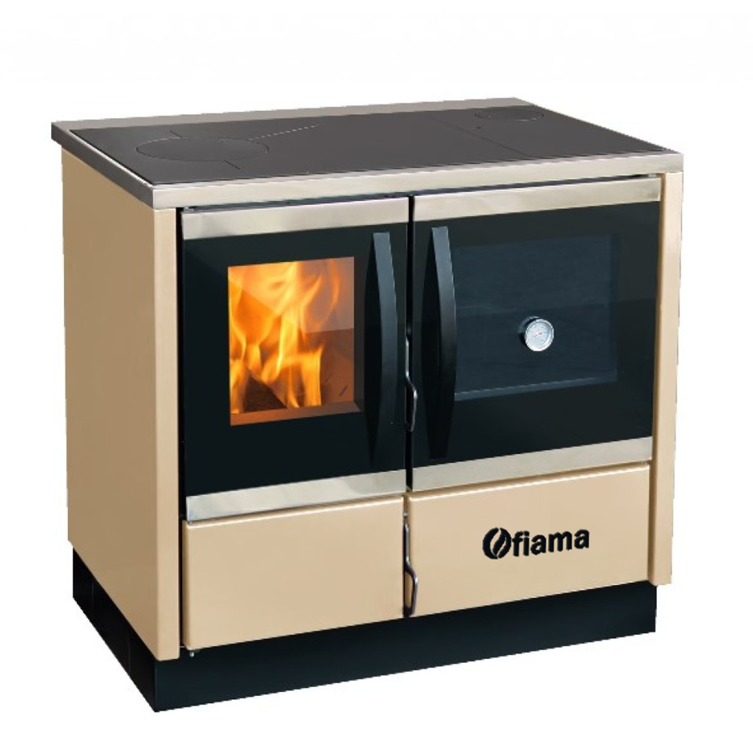 Termosemineu de incalzit si gatit FIAMA THERMO ROCKY , 16 Kw, cu cuptor de gatit si plita, evacuare partea dreapta