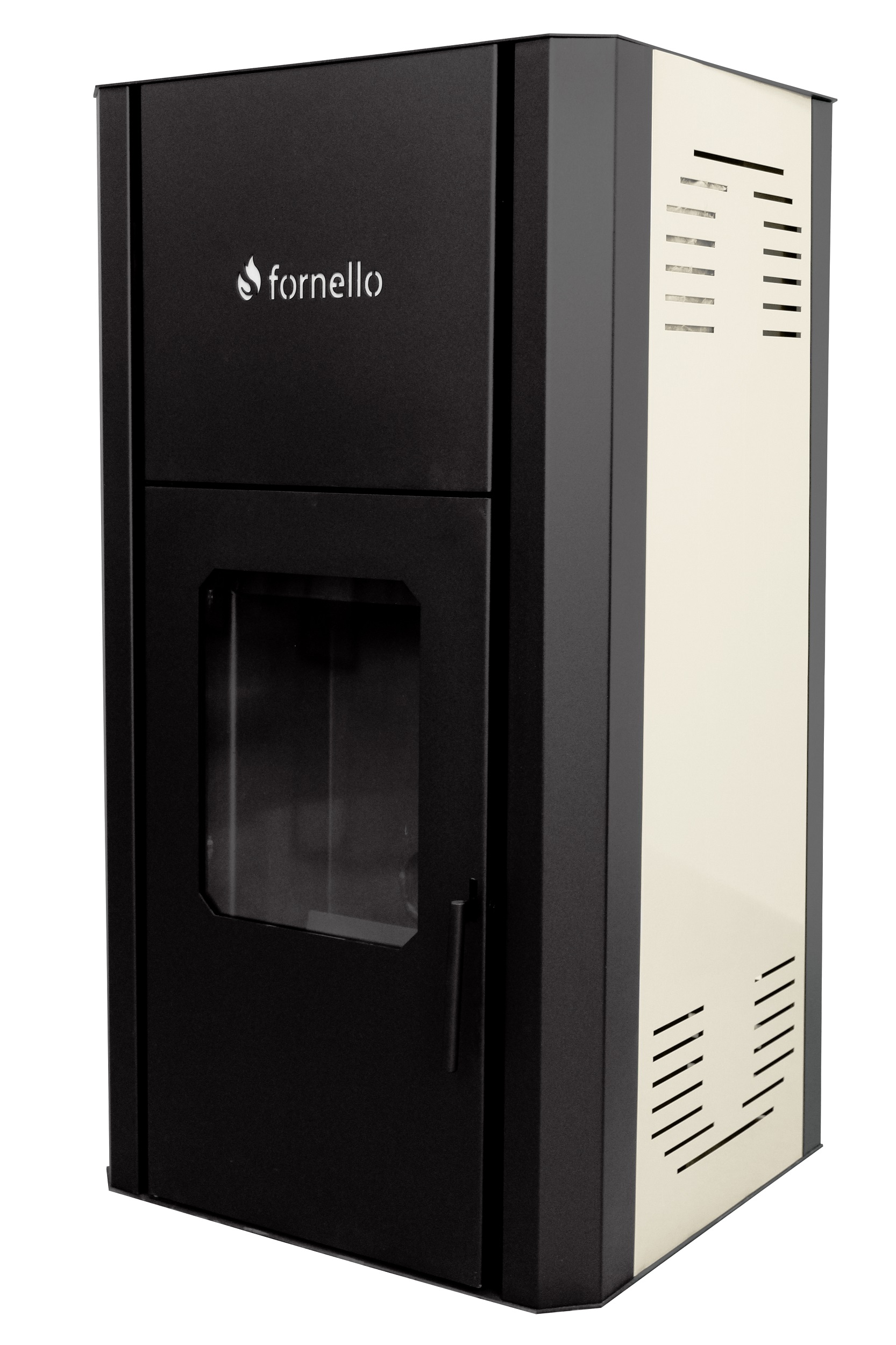 Pachet Control de la distanta Termosemineu pe peleti Fornello Primo Pellet 25 KW aprindere automata telecomanda buncar tiraj fortat pompa vas expansiune touch screen Ivory A+ si termostat Wi-Fi Salus IT 500
