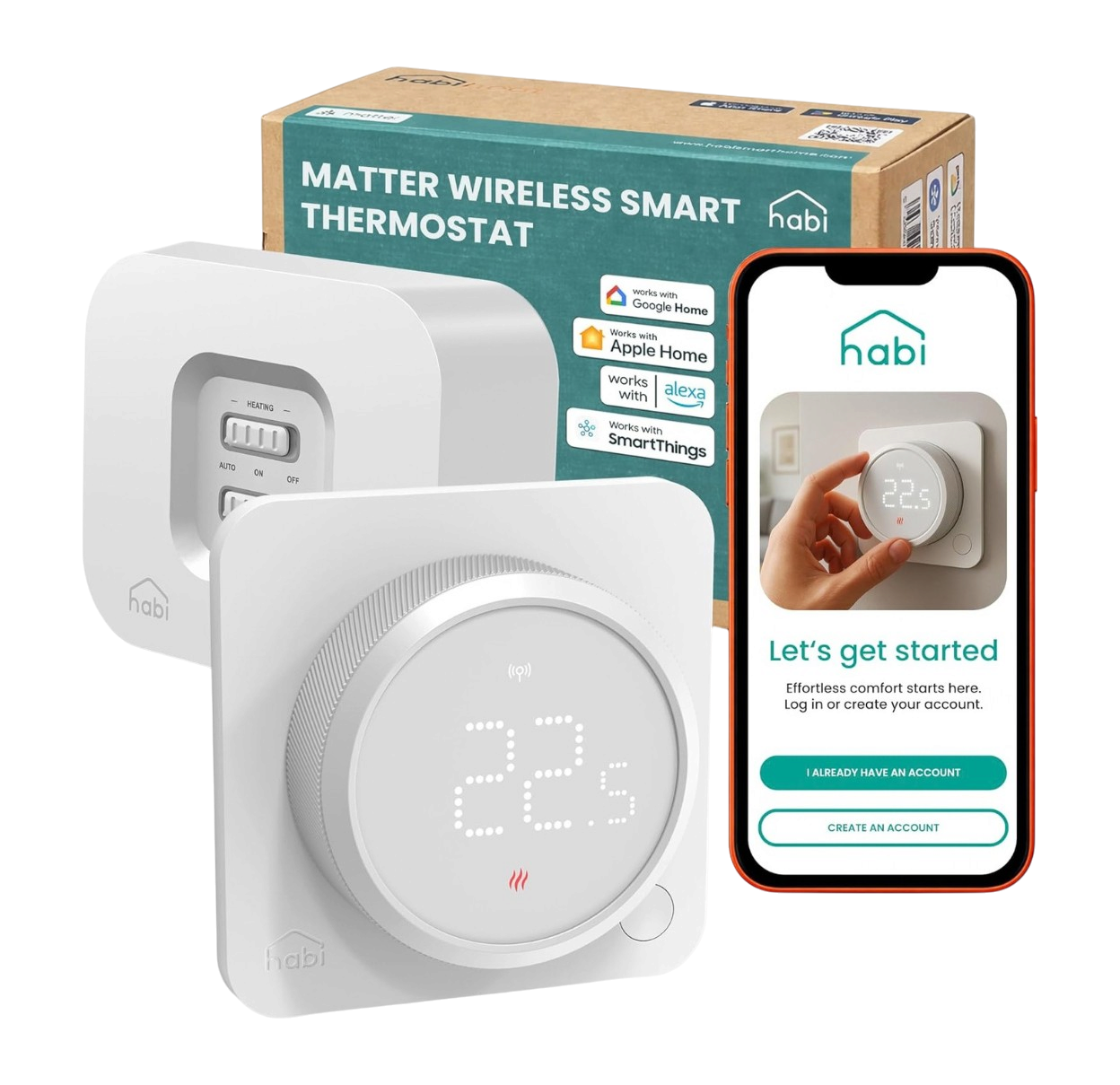 Termostat ambiental Wi-Fi SALUS Habi iT850 wireless programabil Matter