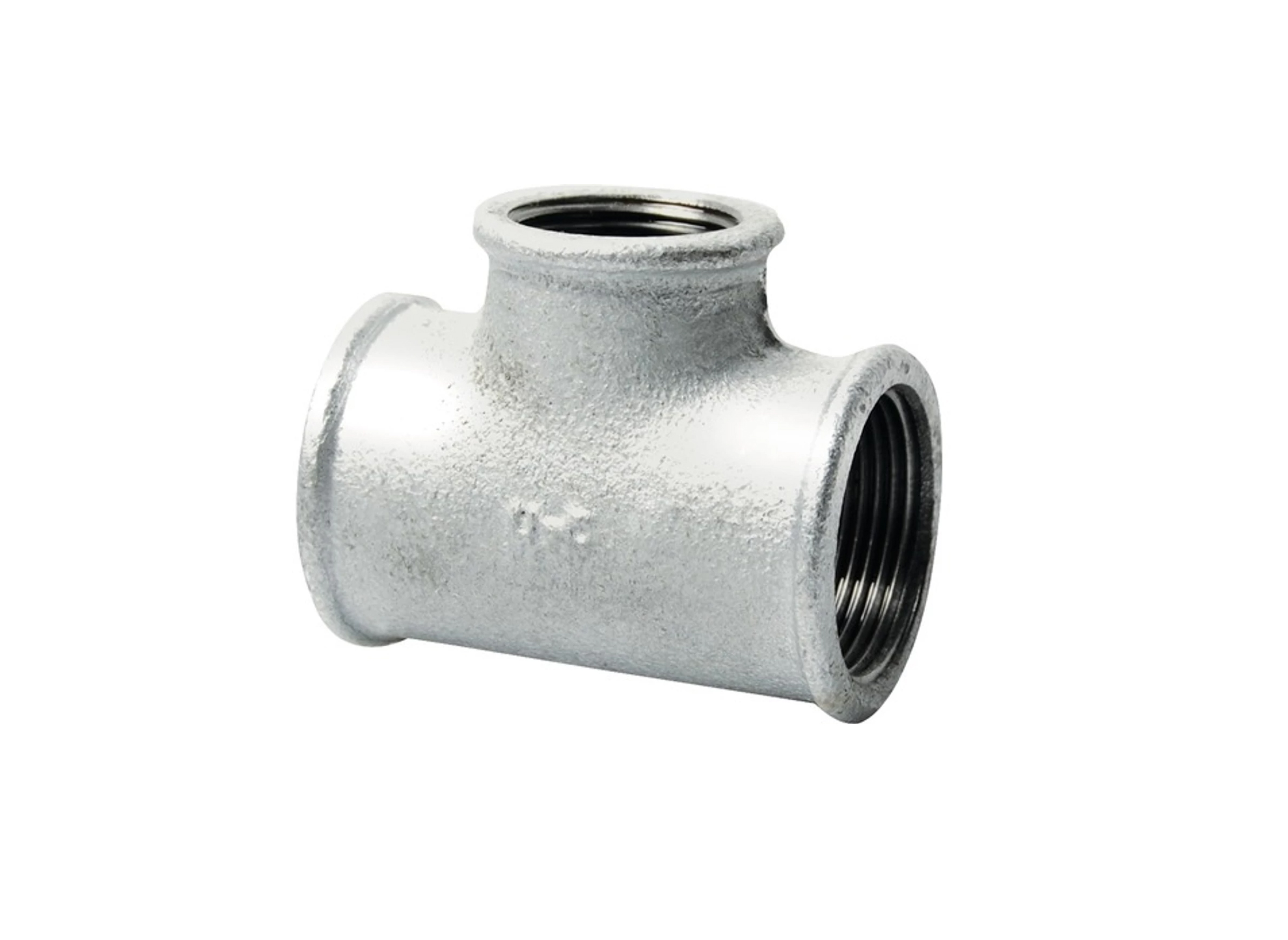 Teu redus fonta zincata, filet interior, 1-1/2  x 1/2  x 1-1/2